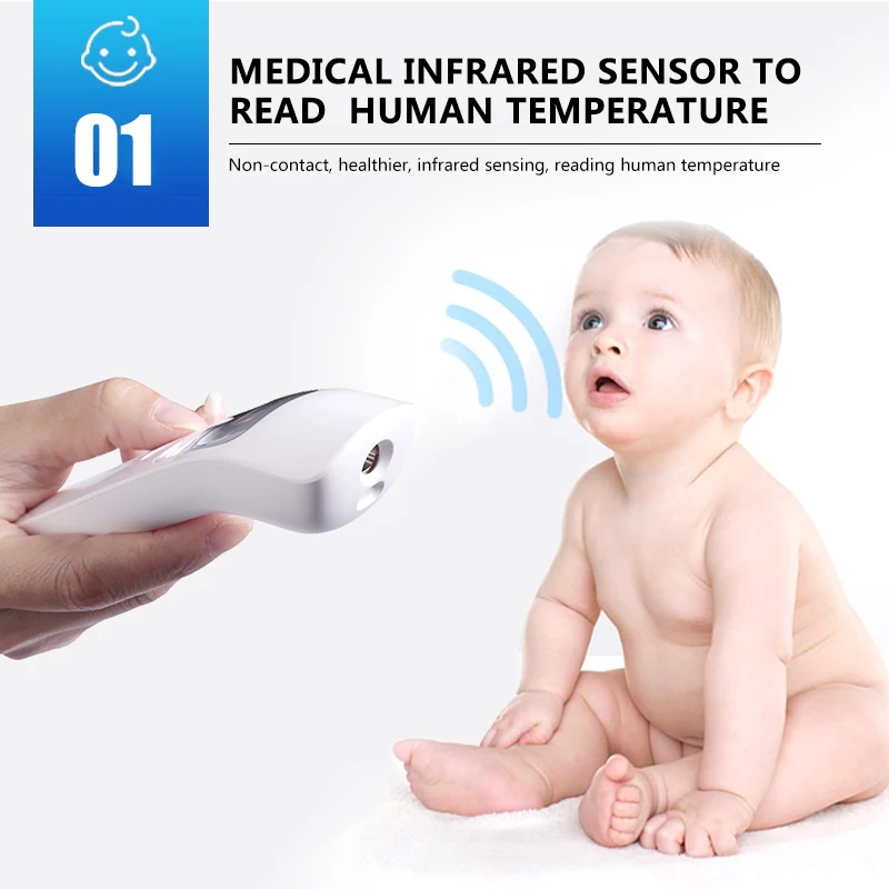 

Forehead Thermometer Forehead Digital Baby Thermometer Infrared Non Contact Baby Kids Infrared Body Temperature No Battery