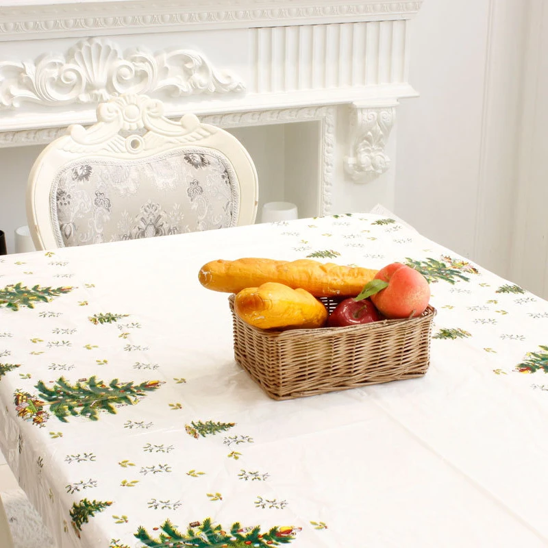 

2019 Cartoon Disposable PVC Tablecloth Merry Christmas Tablecloth Wedding Christmas Table Cloth Coffee Table Kitchen Table Cover
