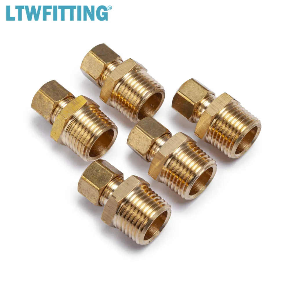 Ltwfitting Brass 3/8" Od X 1/2" Male Npt Compression Connector Fitting Pipe Fittings AliExpress