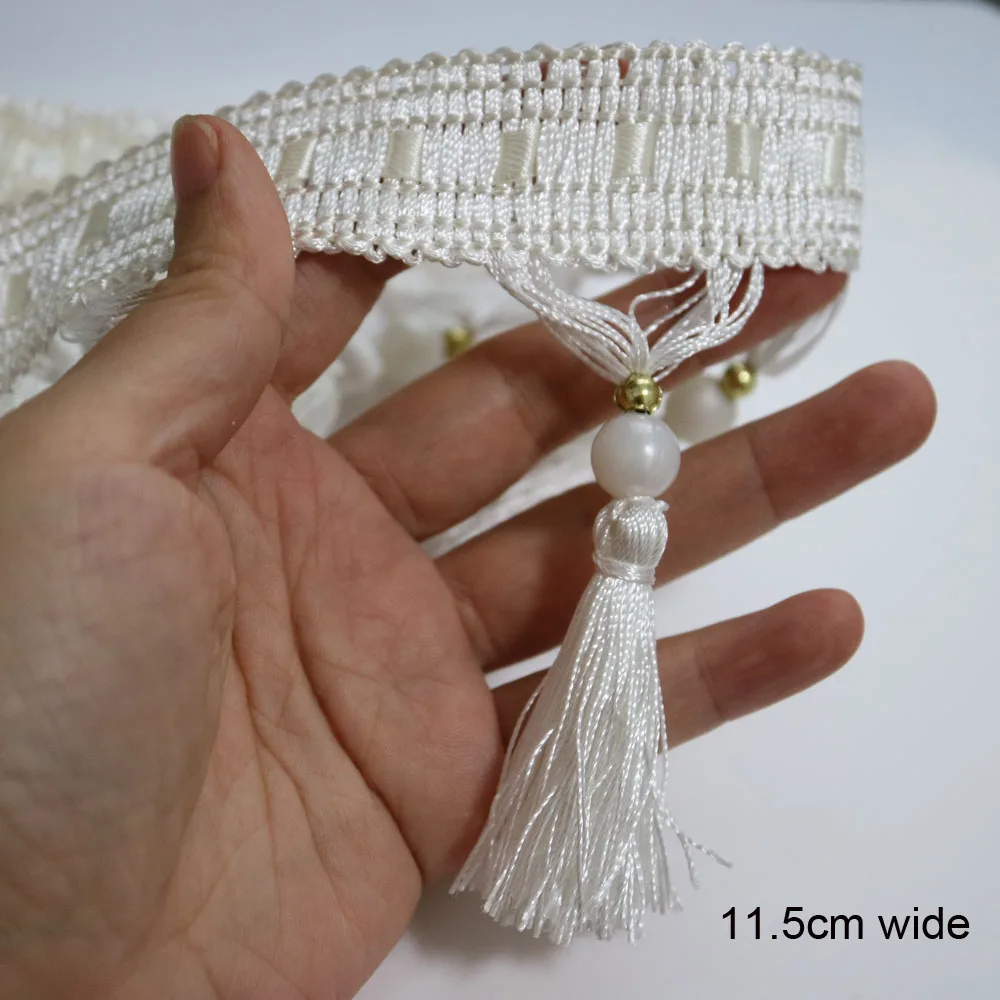 1yard beaded fringe trims for clothes curtain Handmade beading trimmings diy sewing accessories