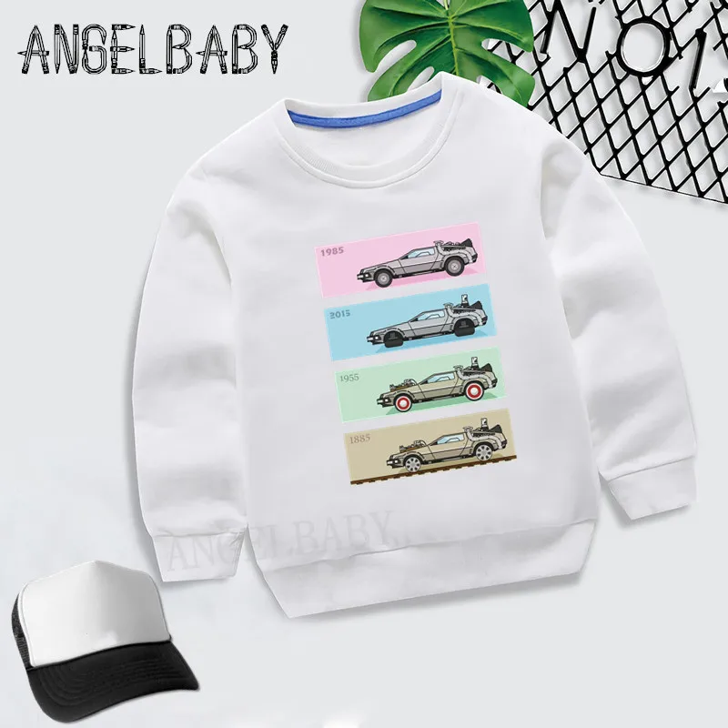 DMC Delorean/Детские толстовки с капюшоном «снова в будущее» детские осенние Топы, хлопковая одежда для малышей свитер для мальчиков и девочек, KYT2260