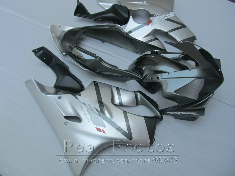 Обновление кузов Обтекатели для Honda CBR600 F4i 04-07 Черный Серебряный обтекатель комплект 2004 2005 2006 2007 CBR600F4i TC31