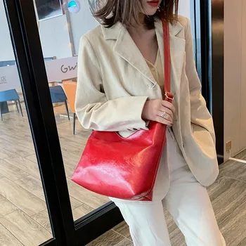 

New Shoulder Bags for Women Fashion Women's Outdoor Solid Color Large Capacity Leather Handbag Shoulder Bag schoudertas dames