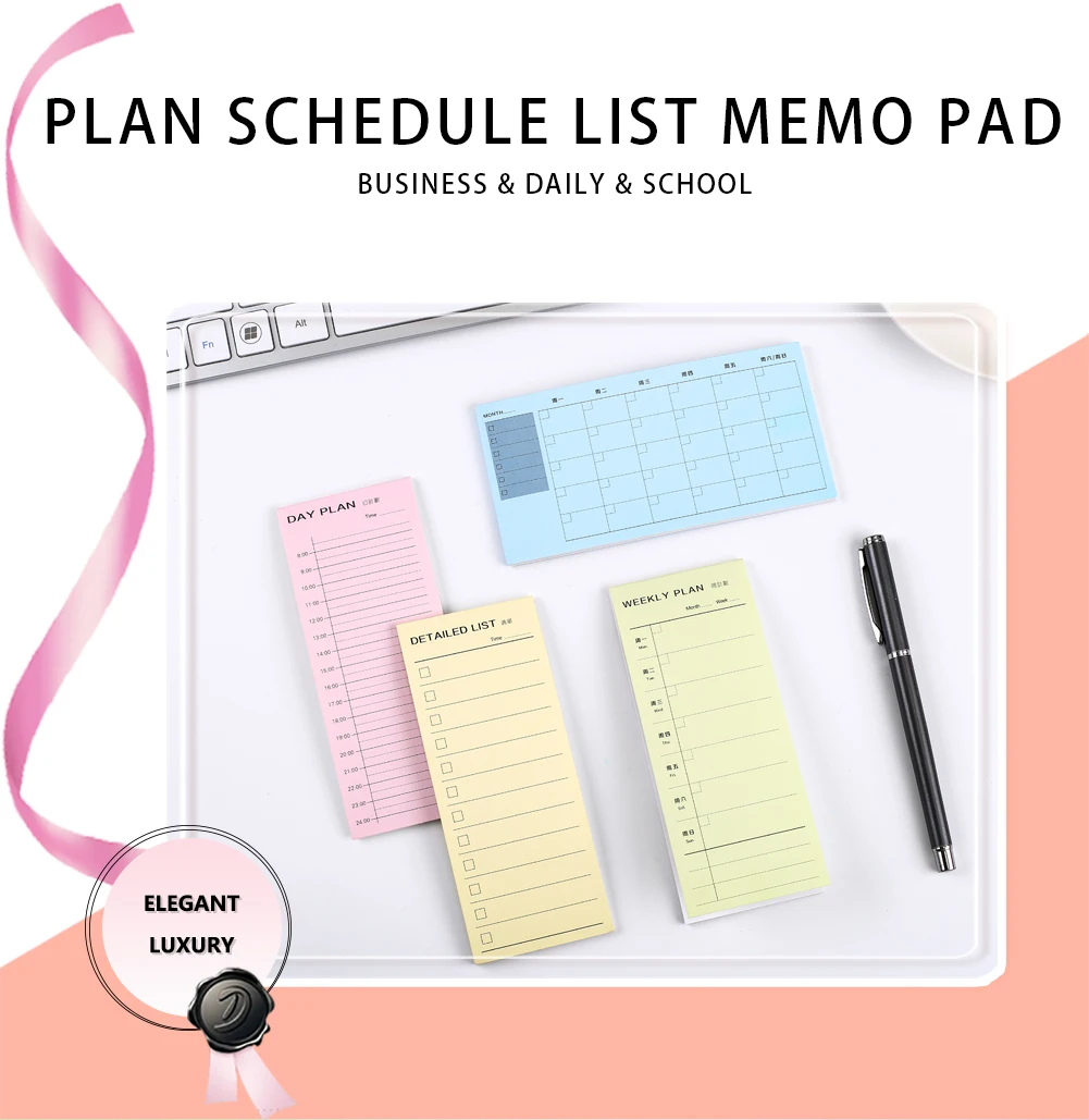 Daily Check Note Pack Simple Memo Checklist Memo Note Graffiti Diary Pattern Notepad Memo Pad Set Weekly Planner Message Notepad Stationery Paper Party Supplies