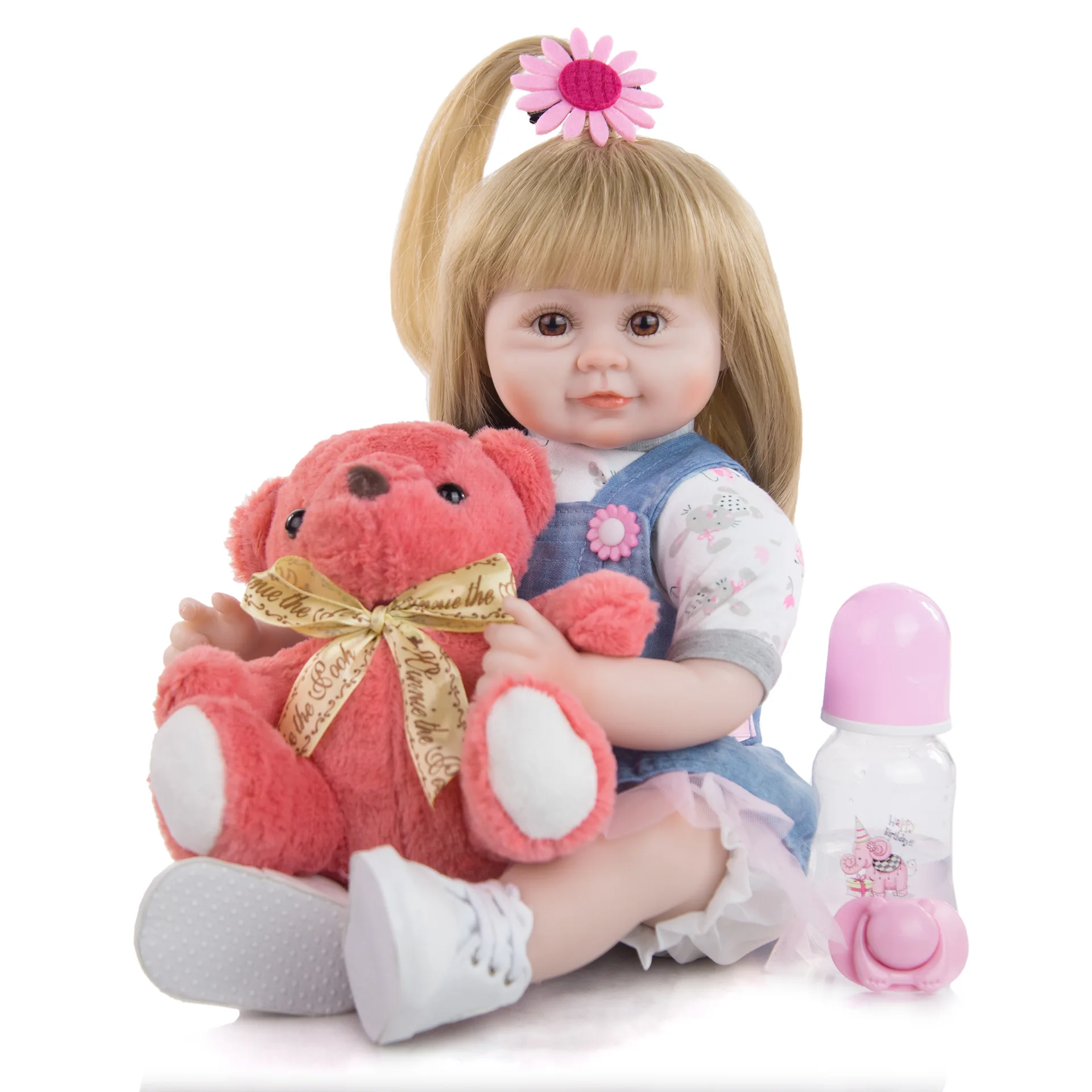 Gros Bebe Reborn Poupees 18 Nouveau Ne Silicone Reborn Bebe Poupee Mignon Fille Enfant En Bas Age Poupees Vivantes Pour Les Cadeaux De Fete Des Enfants Aliexpress