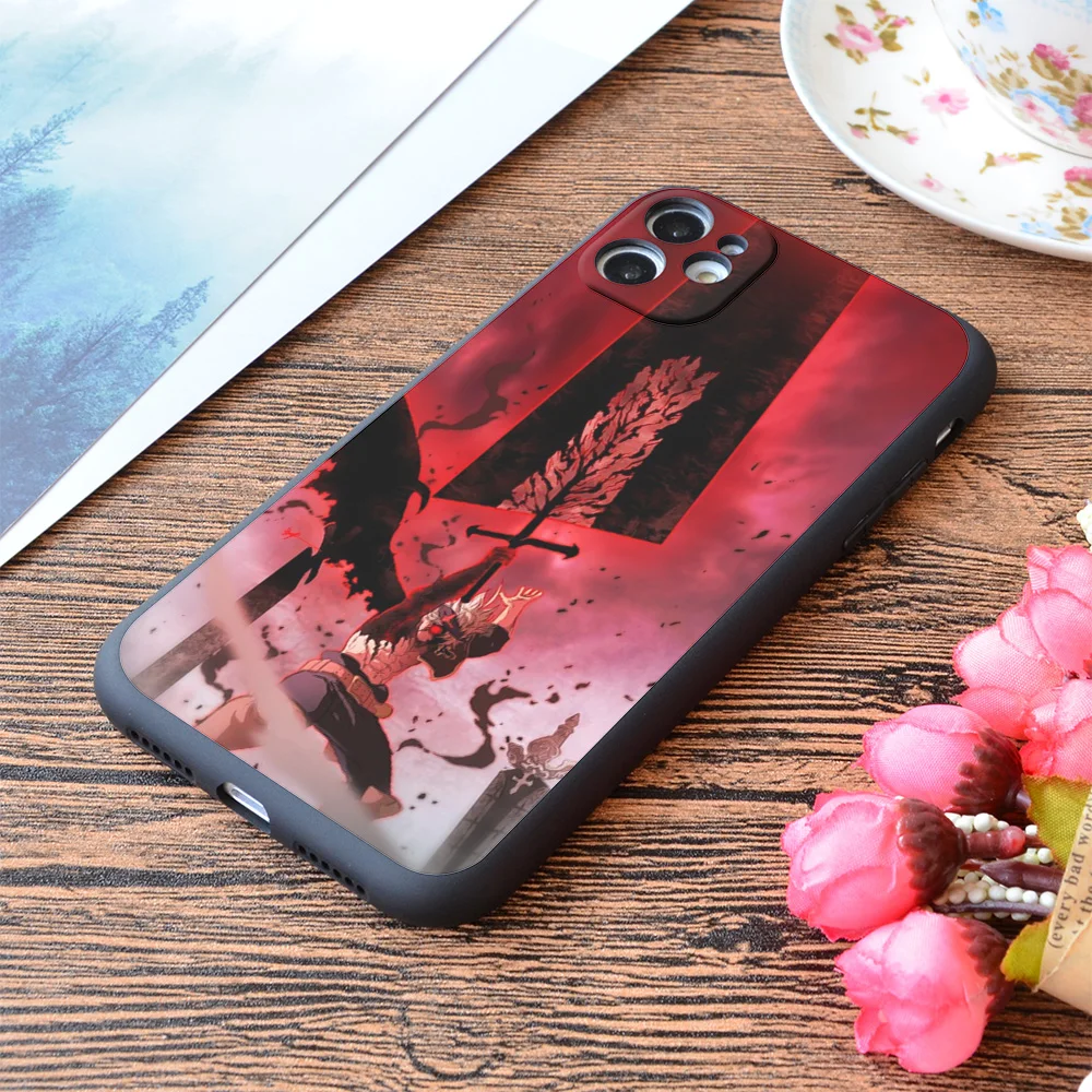 

For iPhone Black Clover Asta Print Soft Matt Apple iPhone Case