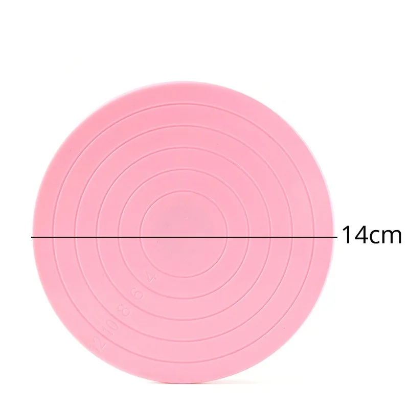 14 см поворотный стол для торта вращающаяся подставка для украшения торта платформа для торта печенье украшения для печенья DIY инструмент для украшения торта - Цвет: pink