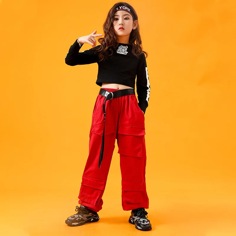

Girls Jazz Costumes Children Hip Hop Childrenswear Long Sleeve Children Performance Clothes Hip Hop Dancing Dress Costume Fashio