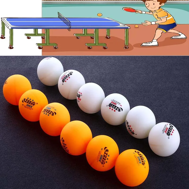 6Pcs 3 stars DHS 40MM Olympic Tennis Orange Yellow Ping Pong Balls Durable