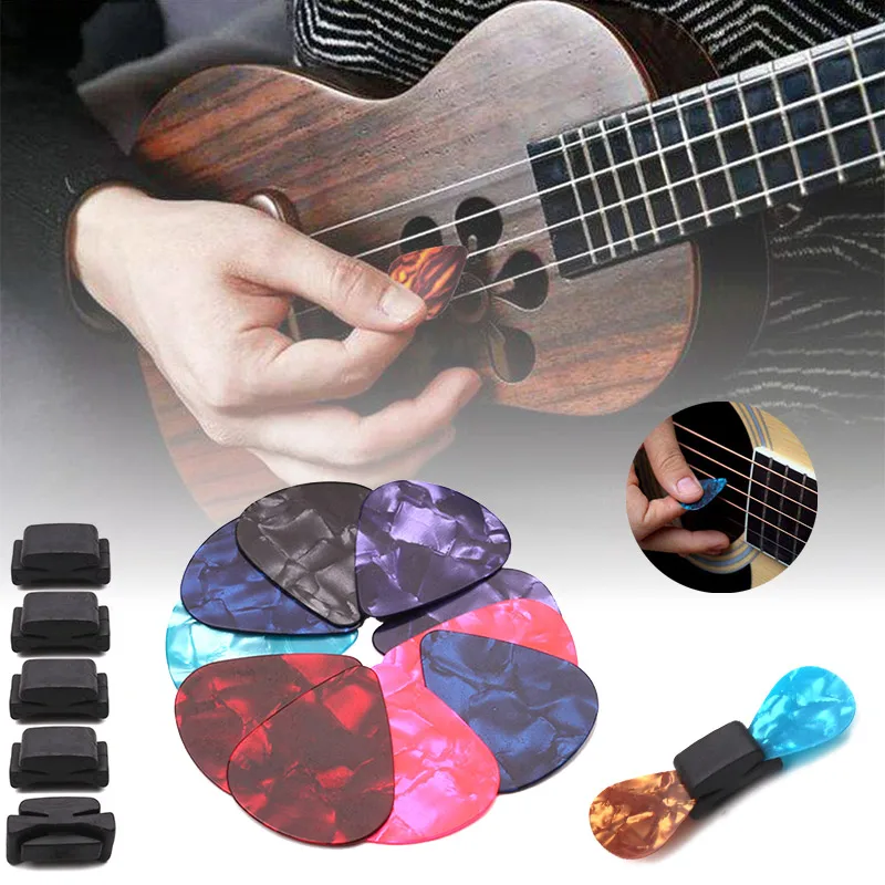 10 шт. целлулоидные медиаторы Plectrum с 5 держателями выщипанные струны Аксессуары
