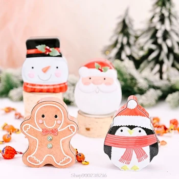 

4pcs Christmas Tinplate Box Santa Claus Snowman Gingerbread Man Candy Cookie Gift Storage Container Au 20 Dropship