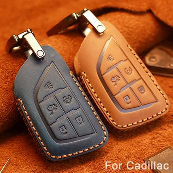 

6 Buttons High quality leather Smart Car Key Cover For Cadillac CT5 2019 2020 Remote key Case wallet Keychain Shell Accessories