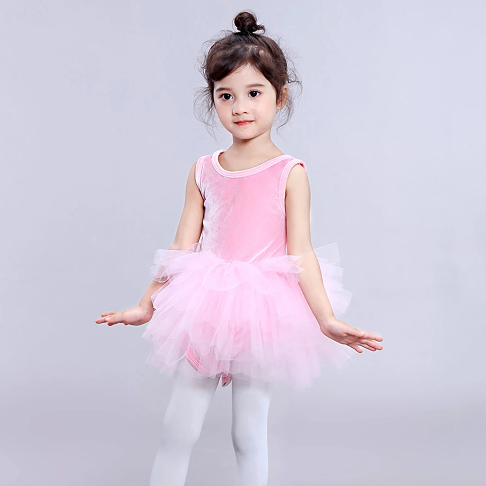 Ballet Tutu Dress Girls Dance Clothing Kids Training Princess Skirt Costumes Gymnastics Leotards