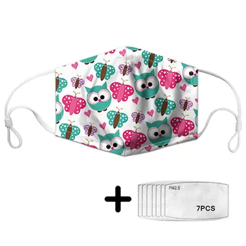 

Kawaii Cartoon Owl Patterned Mouth Masks for Kids Girls Dust Anti-fog Reusable Winter Mask Filter Cute Boys Washable Mascarilla