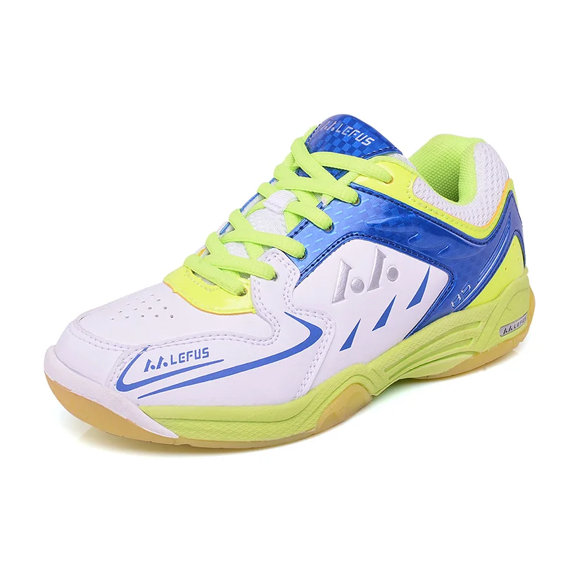 Новая спортивная обувь для мальчиков, детские кроссовки, нескользящая теннисная обувь для девочек, детская спортивная обувь, кроссовки для настольного тенниса для детей, размер 31-35 - Цвет: White Green