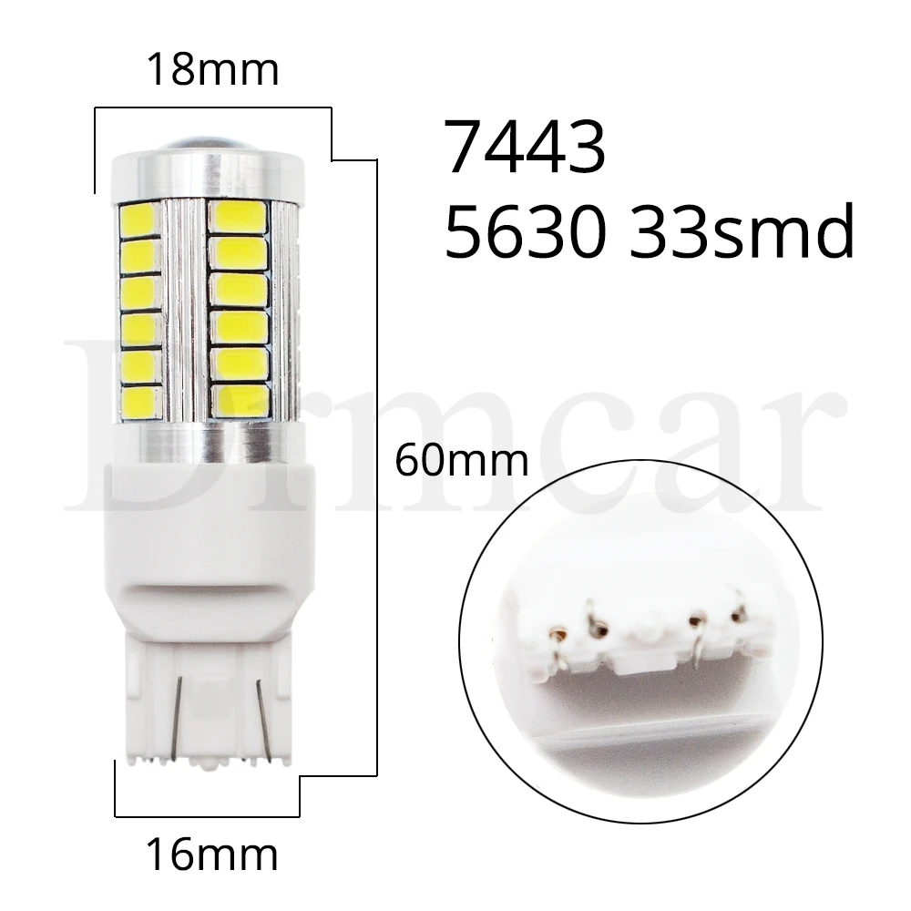 White Red Yelow 1156 BA15S 1157 BAY15D 7443 3157 P21 33SMD 5730 Car Brake Light Tail Lamps Turn Signal Auto Rear Reverse Bulbs (7)