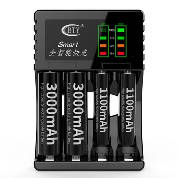 

Universal Battery Charger Black Intelligent Led Display Quick Charge Usb Output Power Bank Standard Battery with Package