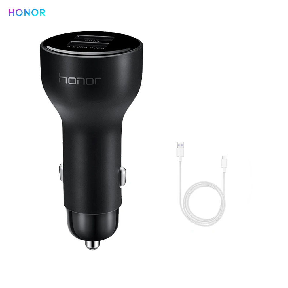 HONOR SuperCharge автомобильное зарядное устройство для мобильного телефона 4,5 V 5A 22,5 W выход двойной USB 5A USB-C кабель для HONOR 10/V10 HUAWEI Mate30/20/10