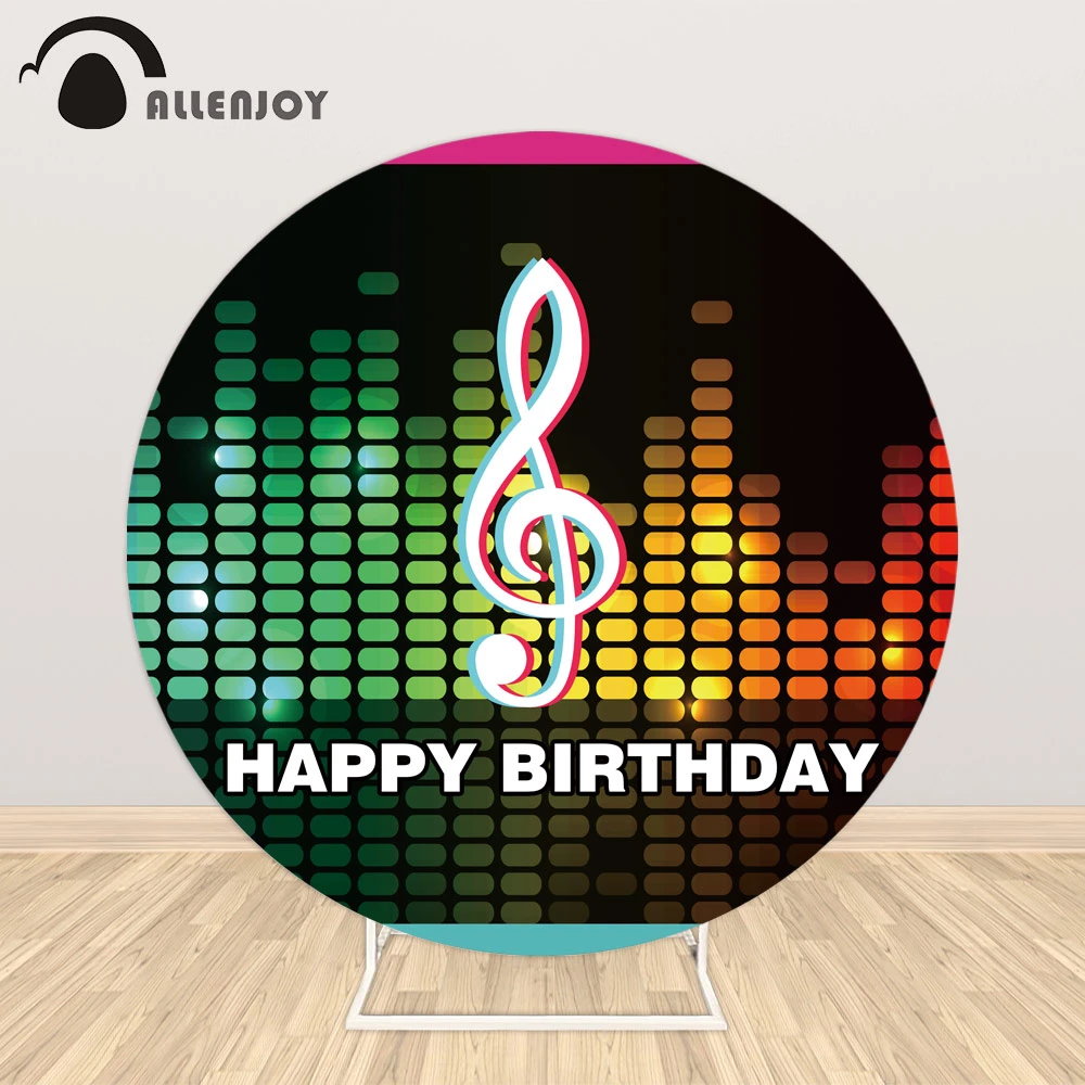Allenjoy Couverture D Arriere Plan Ronde Joyeux Anniversaire Banderole De Fete Musicale Pour Enfants Decoration De Fete Cirque Arriere Plan Personnalise Aliexpress