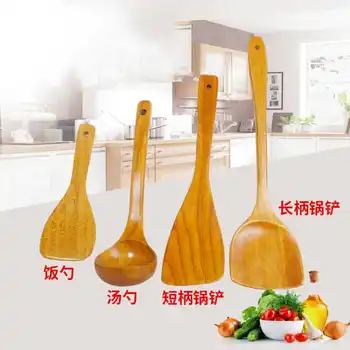 

South Korea Wood Spatula Non-stick Pot Only Wood Spatula Ladel Cooking Long Handle Spatula Set Customizable Logo