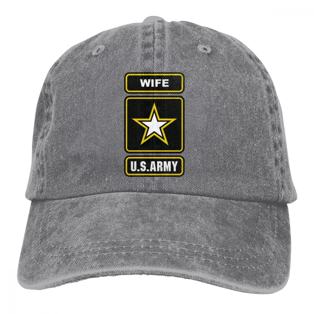 Американская армейская жена Casquette черные унисекс Мужские Женские джинсовые бейсболка с ремешком кепки регулируемые Гольф папа шляпа