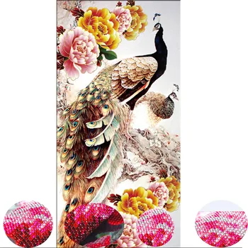 

2020 NEW DIY 5D Diamond Embroidery Diamond Mosaic TWO PeacockS Round Diamond Painting Cross Stitch Kits Home Decoration FOR GIFT