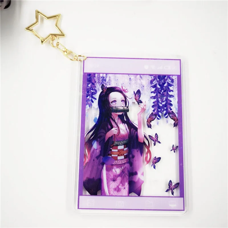 H02 Аниме Demon Slayer: Kimetsu No Yaiba акриловый брелок мультяшный рисунок Косплей Кулон Брелок Подарки - Цвет: H02