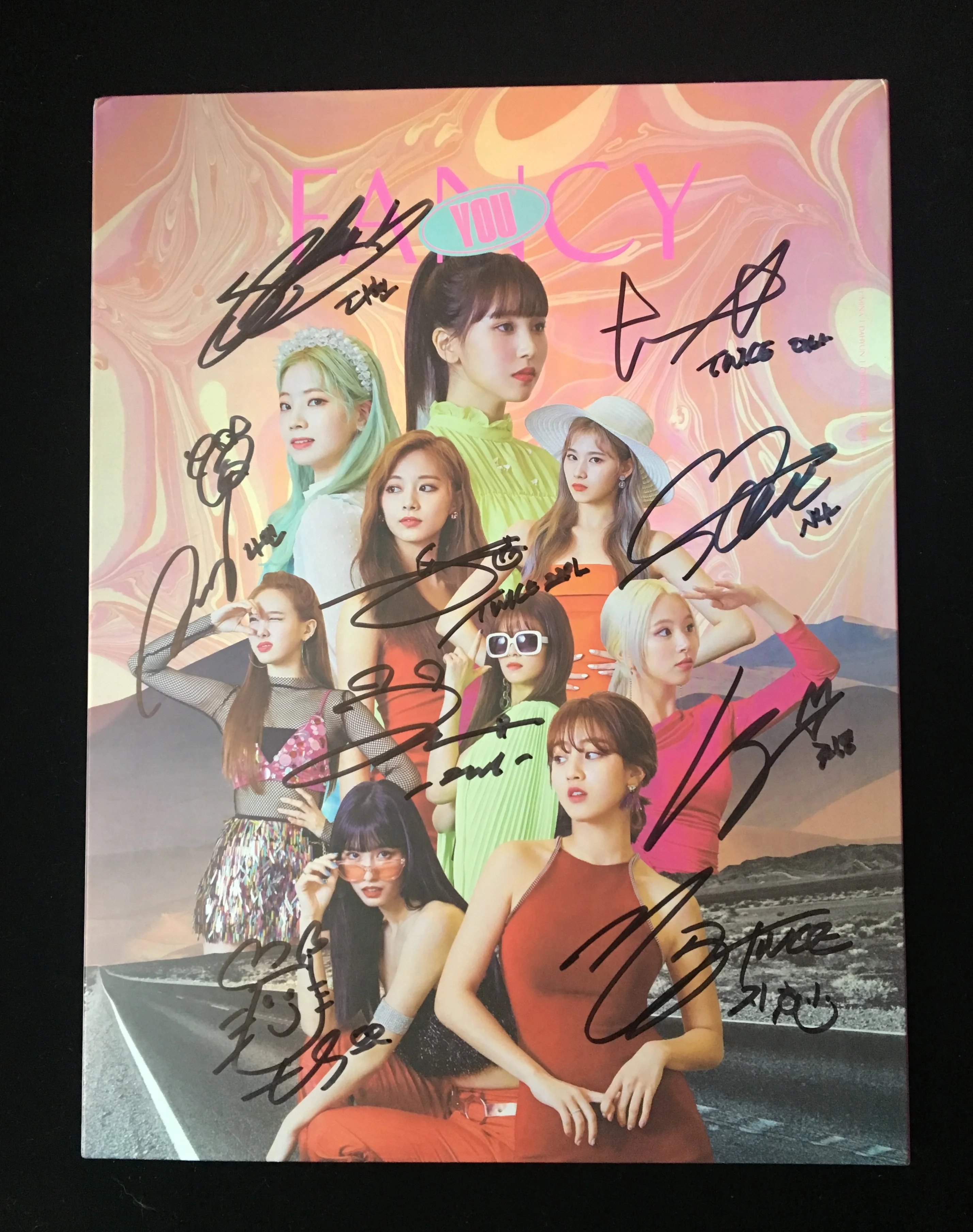 TWICE FANCY YOU Álbum Mini Autografado à Mão com Pôster e Foto