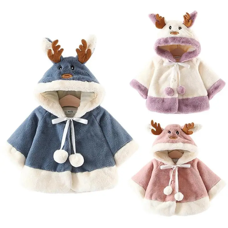 Baby Girls Winter Jackets with hat for Baby girls boys newborn Belt Cloak fur coat hooded baby jacket infant clothes