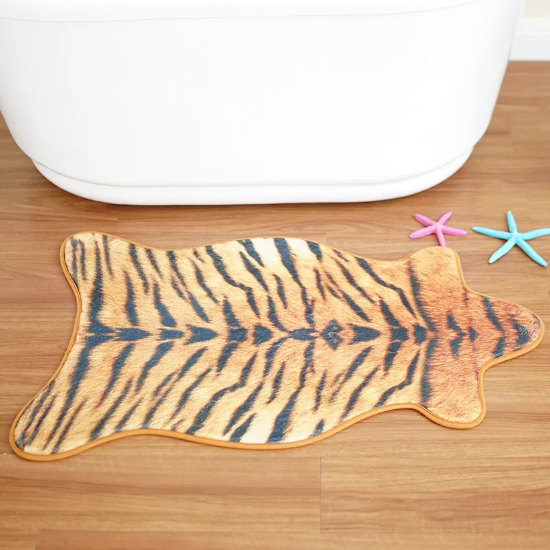 Ковер из искусственного меха, фланелевый ковер с принтом Тигра для дома, гостиной, прикроватный детский Декор, скандинавский Мягкий моющийся Противоскользящий коврик для пола