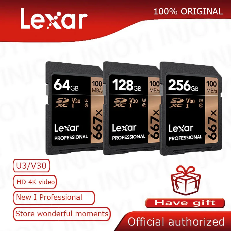 Lexar Профессиональный 667x SDXC UHS I sd карты до 100 МБ/с. V30 C10 64 Гб 128 ГБ 256 карта памяти для