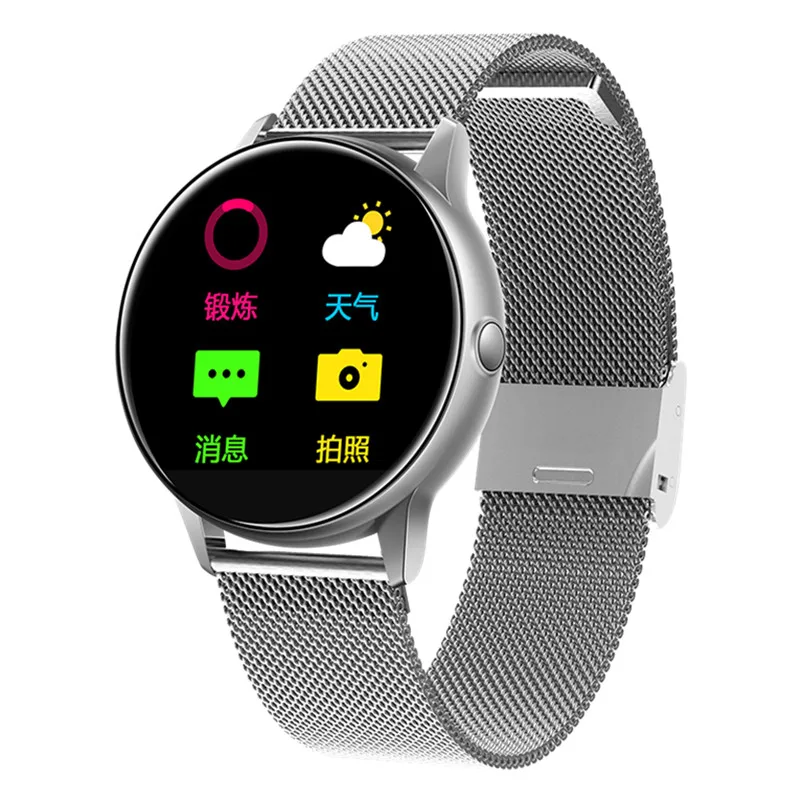 Letike женские часы C009 AI модные часы Smart watch ips изогнутый цветной экран полный экран сенсорный Водонепроницаемый плавательный Фитнес трекер - Цвет: silver metal
