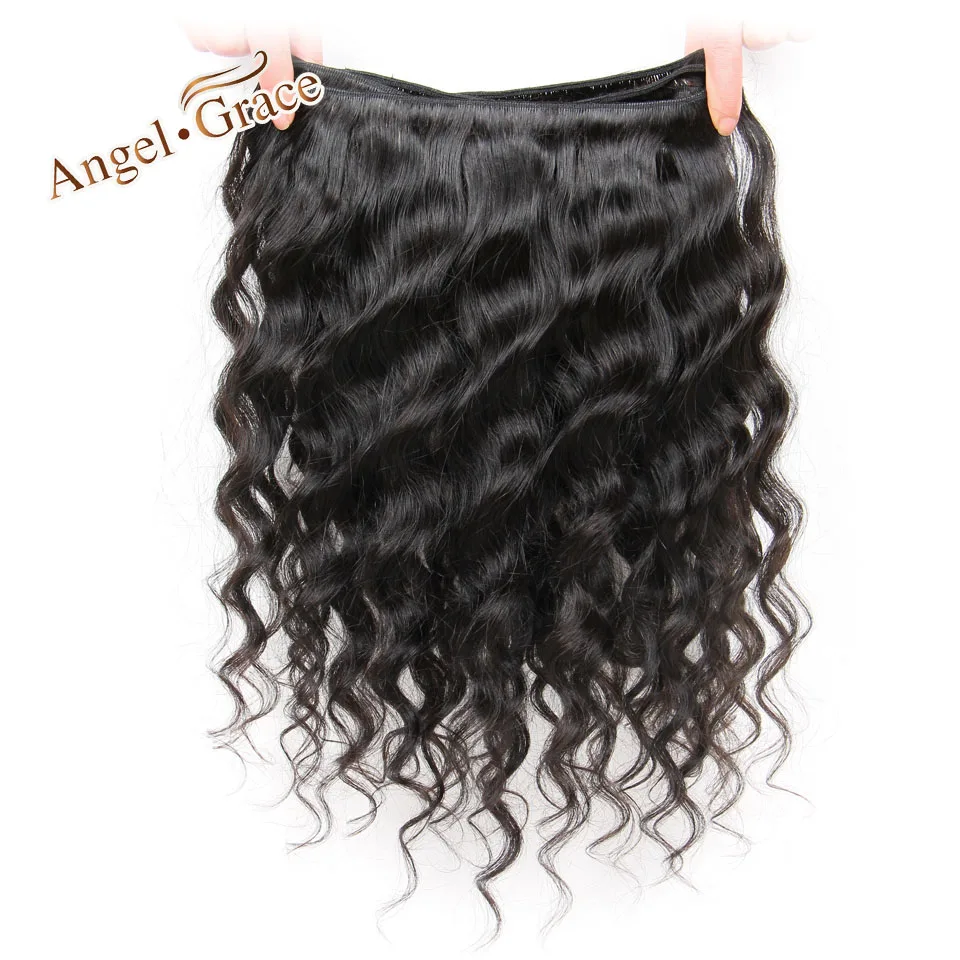 Angel Grace Hair Brazilian Loose Wave Hair Bundles 4 Pcs 100% Human Bundles Natural Color Remy Extensions 10-28 Inch