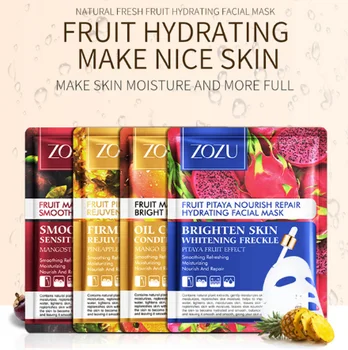 

100Pcs Fruit Extrat Face Mask Moisturizing Facial Mask Oil Control Hydrating Skin Care Sheet Mask