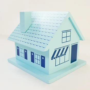 

Wooden Piggy Bank Coin Bank Creative Wooden Cartoon Animal House Piggy Bank Money Saving Box Children Gift Random Color