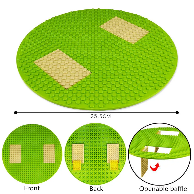 Двухсторонняя круглая опорная плита для небольших кирпичей, совместимая со всеми крупными брендами строительных блоков DIY основание конструктора пластина для фигурок