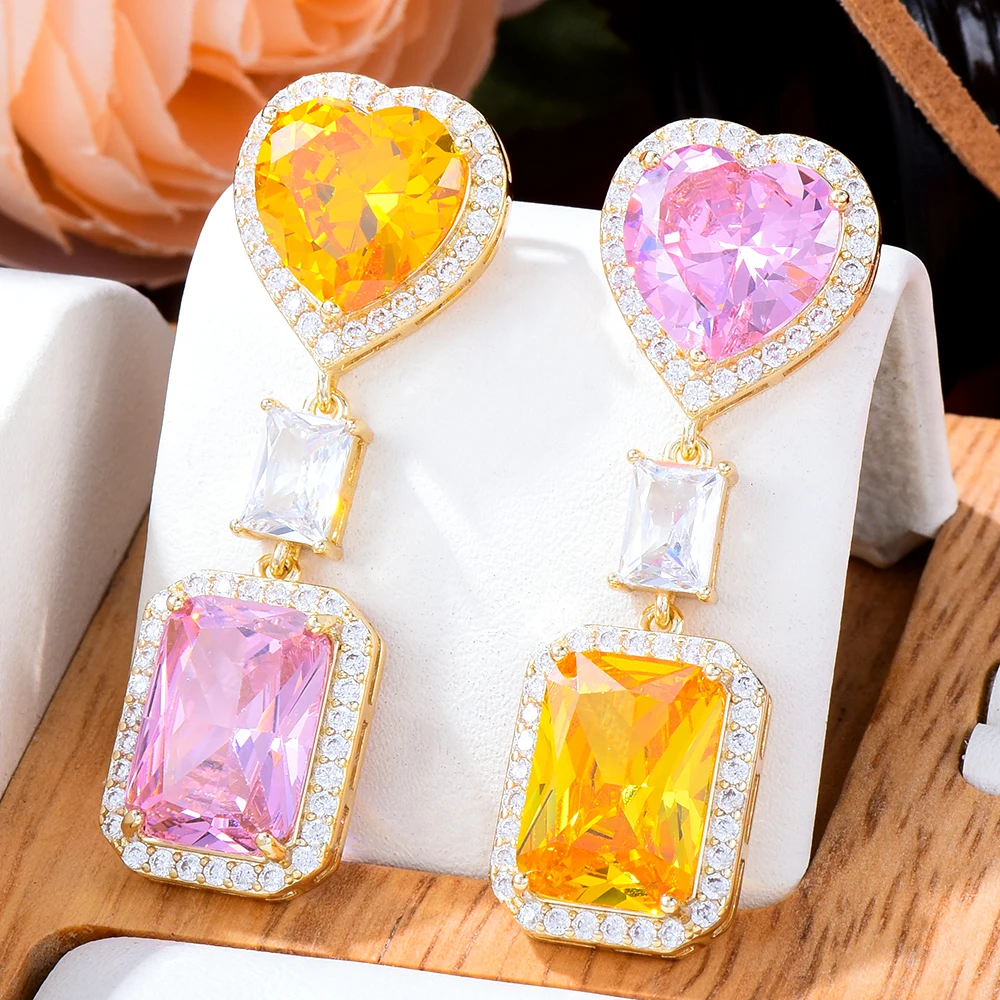 

GODKI New Romantic Shiny Square CZ Crystal Drop Earrings Cubic Zirconia Women Wedding Trendy Earrings Bijoux High Quality HOT