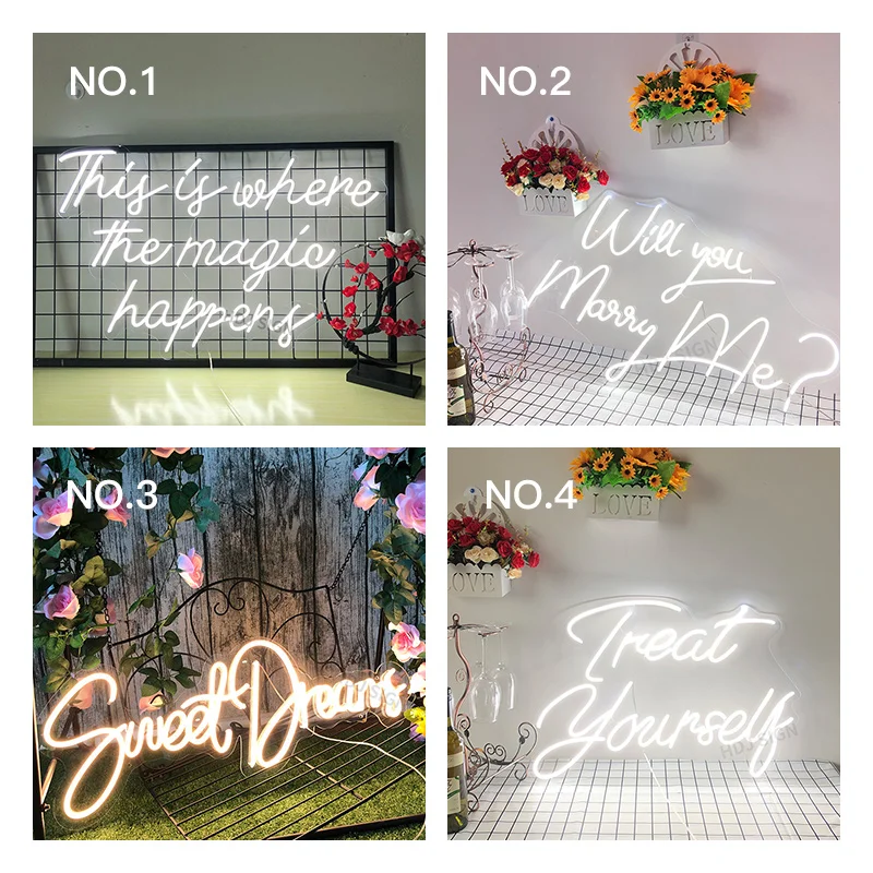 

Waterproof Custom Neon Sign Light Logo 3D Led Flex Transparent Acrylic Letter Board Party Background Decor wedding