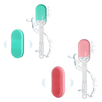 

Waterproof Electric Body And Facial Cleansing Brush, Back Scrubber With Soft Silicone Exfoliating Head And Long Handle for All S