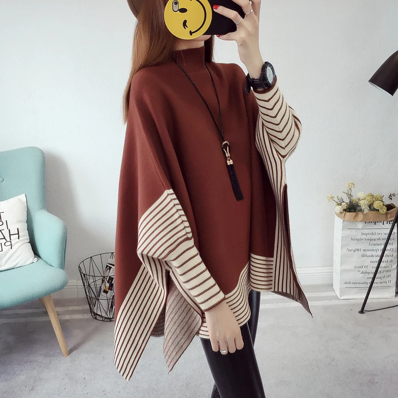 caramel colour Neploe полукруглый пуловер свитер женский осень зима летучая мышь крест Pull Femme Осень Зима корейский вязаный 46649 - Цвет: caramel colour