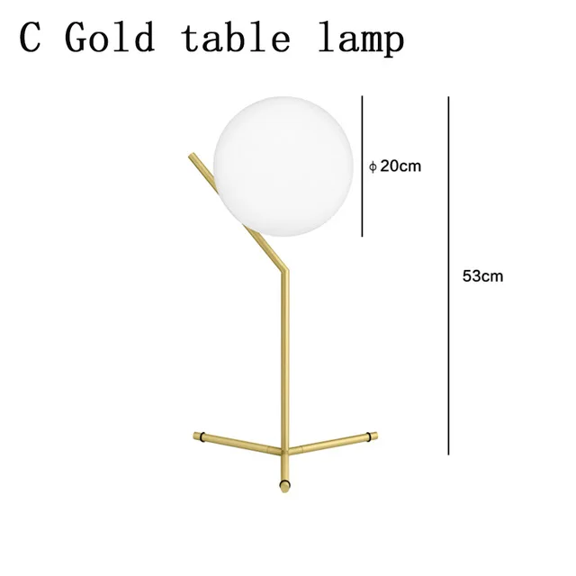 B Table lamp Современный напольный абажур с золотым стеклянным абажуром E27 Торшер для гостиной спальни - Цвет абажура: B Table lamp