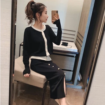 

Women's suit 2020 early autumn new Korean style high waist slimming knee-length skirt with 2 piece set women