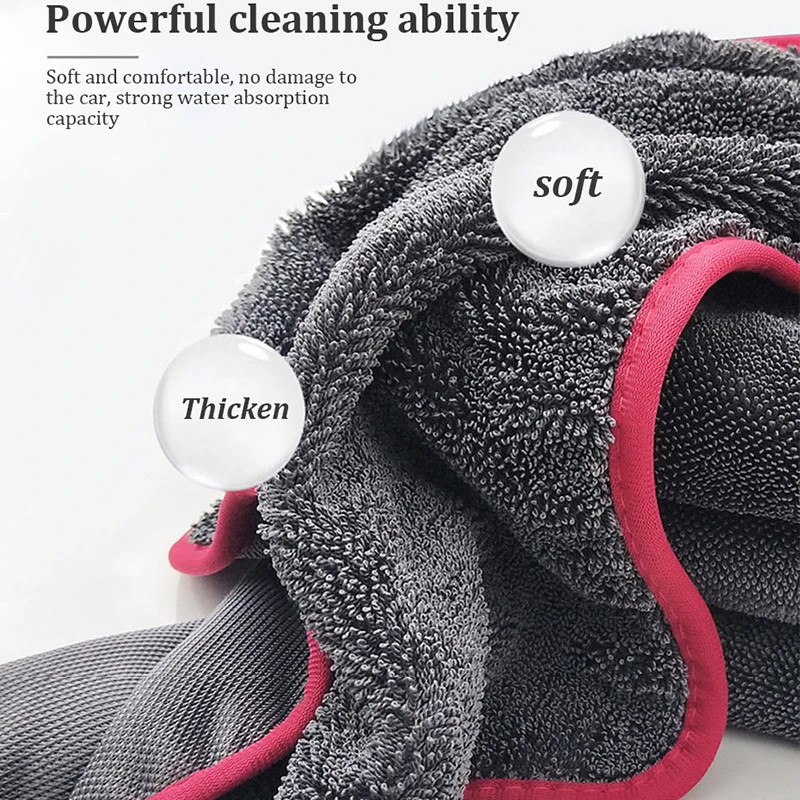 40x40/40x60/60x90CM Microfiber Towels 600GSM Ultra-Thick Car Washing Towel Auto Extra Soft Rag Car Care Cleaning Drying Cloth 3