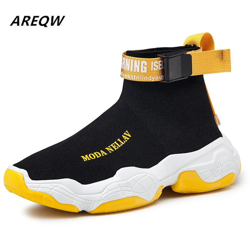 Новинка 2019 Мужские Молодежные дышащие кроссовки из сетчатого материала высокие