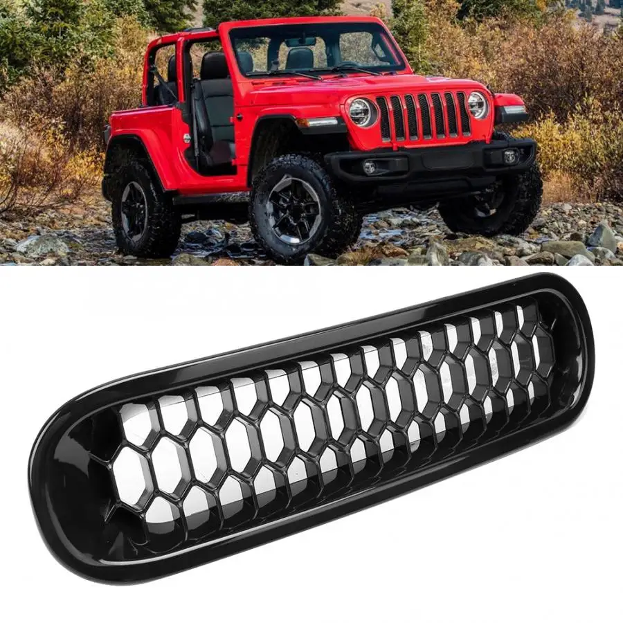 Передний бампер решетка с замком отверстие подходит для Jeep Wrangler JK 2007 2008 2009 2010 2011 2012 2013 черный