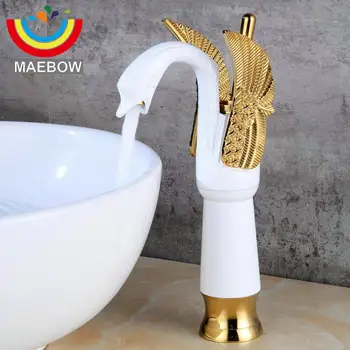 

Swan Artistic Faucet Solid Brass Cold&Hot Water Mixer Tap Countertop Bathroom Sink Faucet Basin Faucet