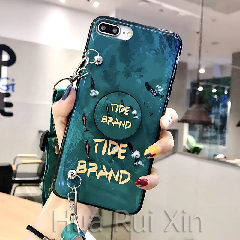 

For Xiaomi Mi 8 Mi A2 Lite 9 9T Redmi 6 Pro 5 Plus Note 6 7 Pro 7 7A Pocophone F1 Trendy fashion emerald green fork shoulder mo