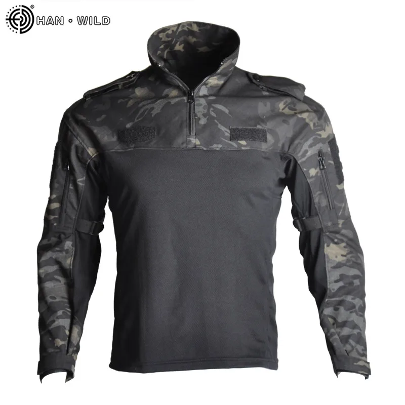 Men's Hiking Shirts Outdoor Hiking T-shirt Military Tactical Shirt Frog Suit Camouflage T-Shirt for Shooting Hunting Cloth