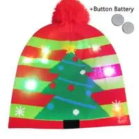 Новые рождественские шапки, светодиодный светильник, вязаная шапка, цветная шапка, Рождественский Санта и олень, снеговик, светильник, вязаная шапка для детей - Цвет: 30
