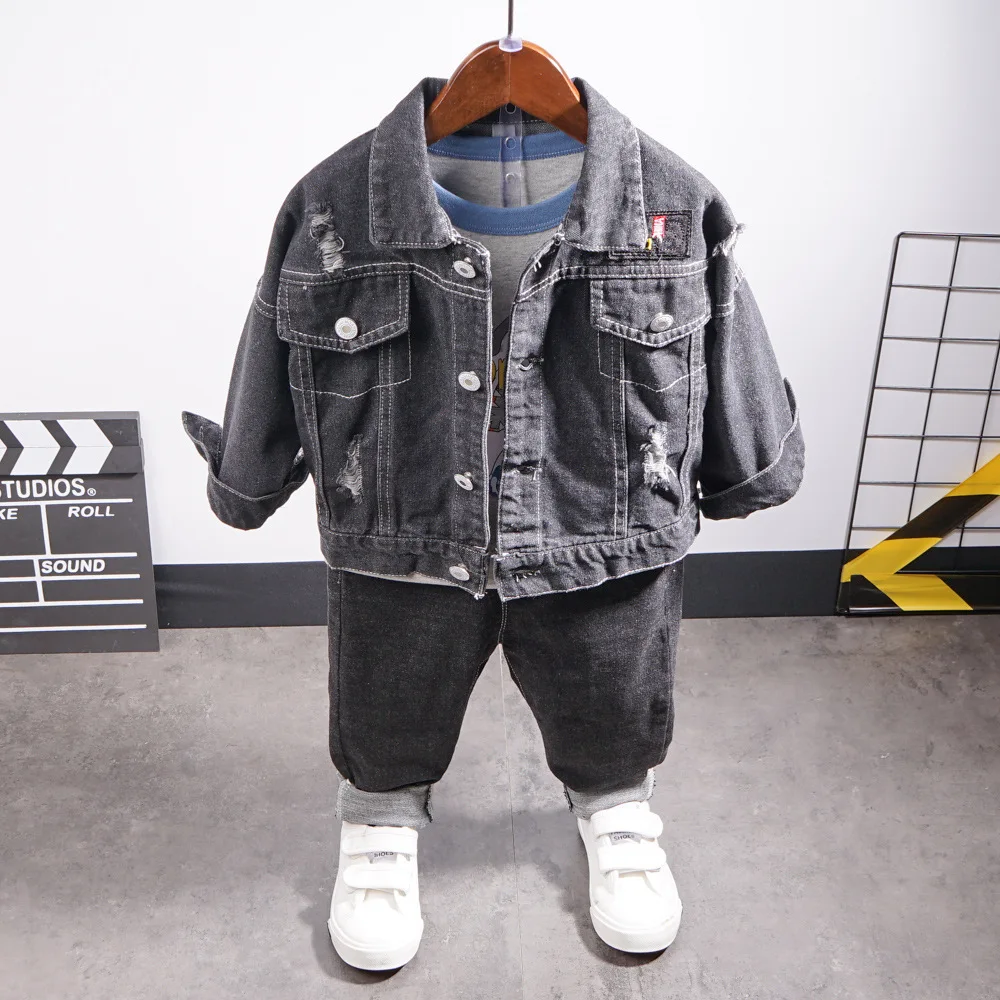 3 шт. Повседневная футболка + штаны куртка для мальчиков | Детская одежда и обувь